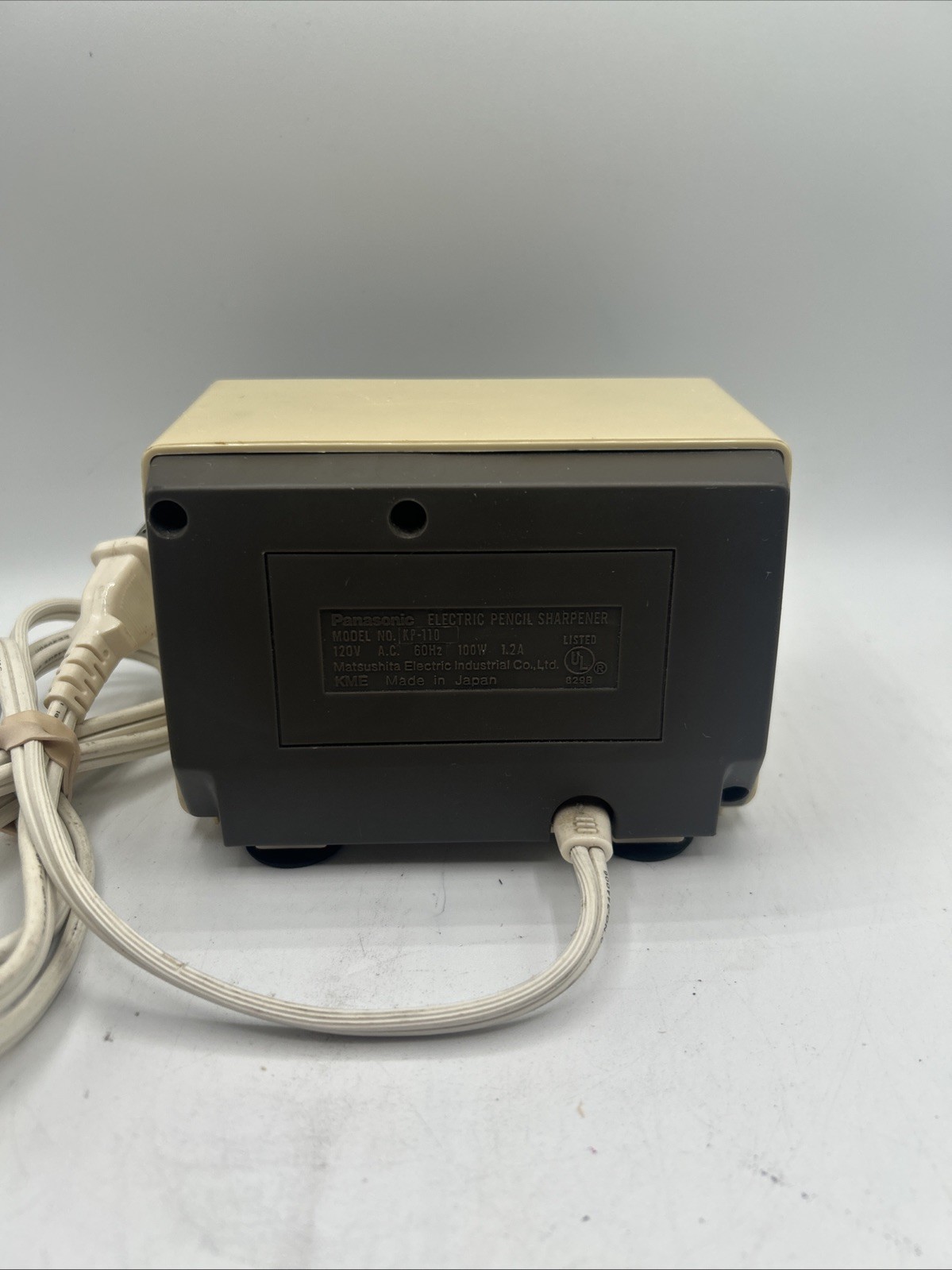 Vintage Panasonic Pencil Sharpener Auto Stop Electric Beige Model KP110 TESTED