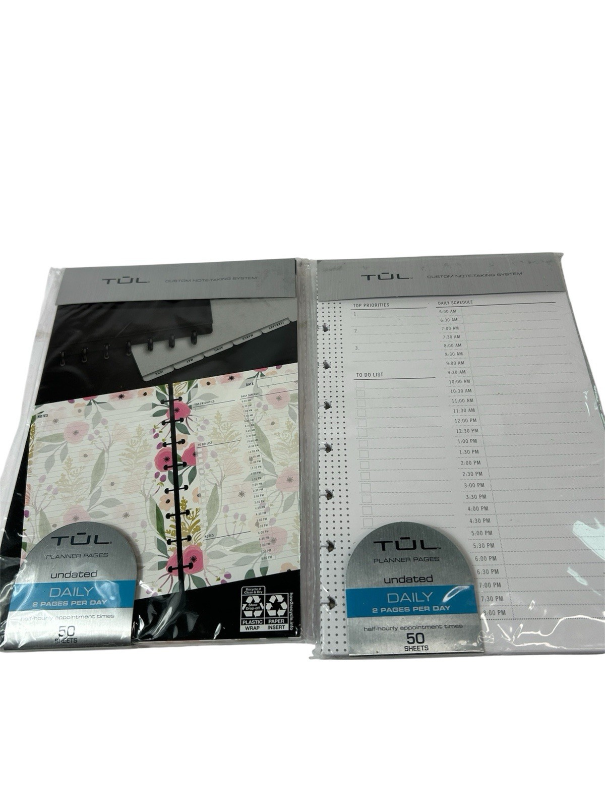 TUL Discbound Undated Daily Refill Pages New Floral and Partial 5 1/2 X 8 1/2″