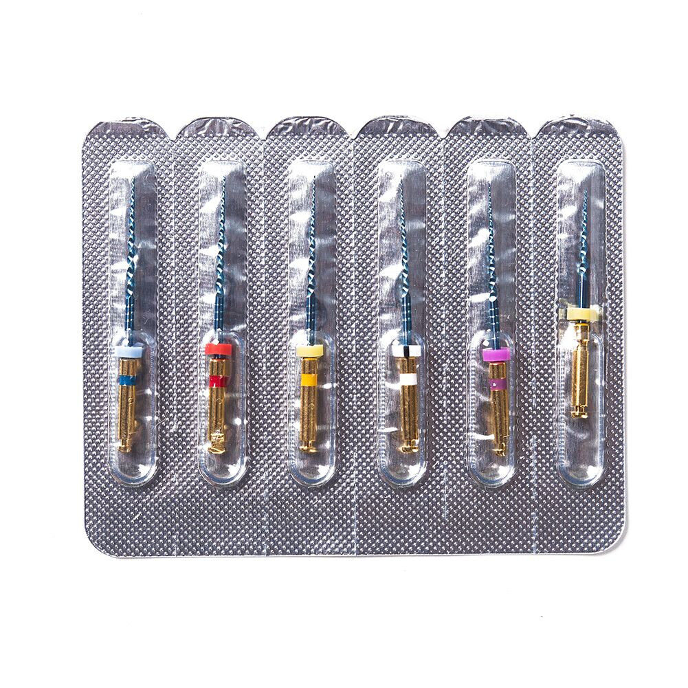 6Pcs Dental Endodontic Rotary Files X-pro Gold taper NITI Motor Tips SX-F3 25MM