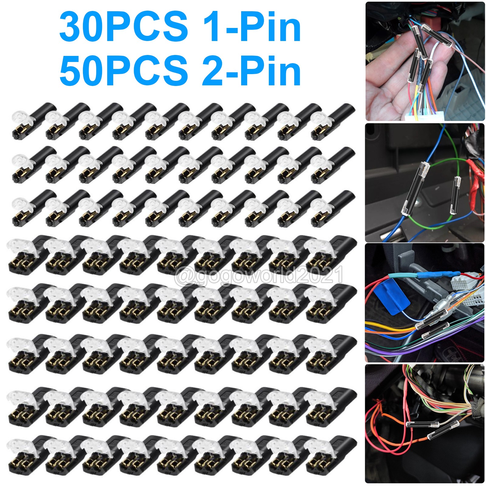 80PCS Plug-In Quick Wire Connectors Reusable Clamp Terminal Blocks for Cables US