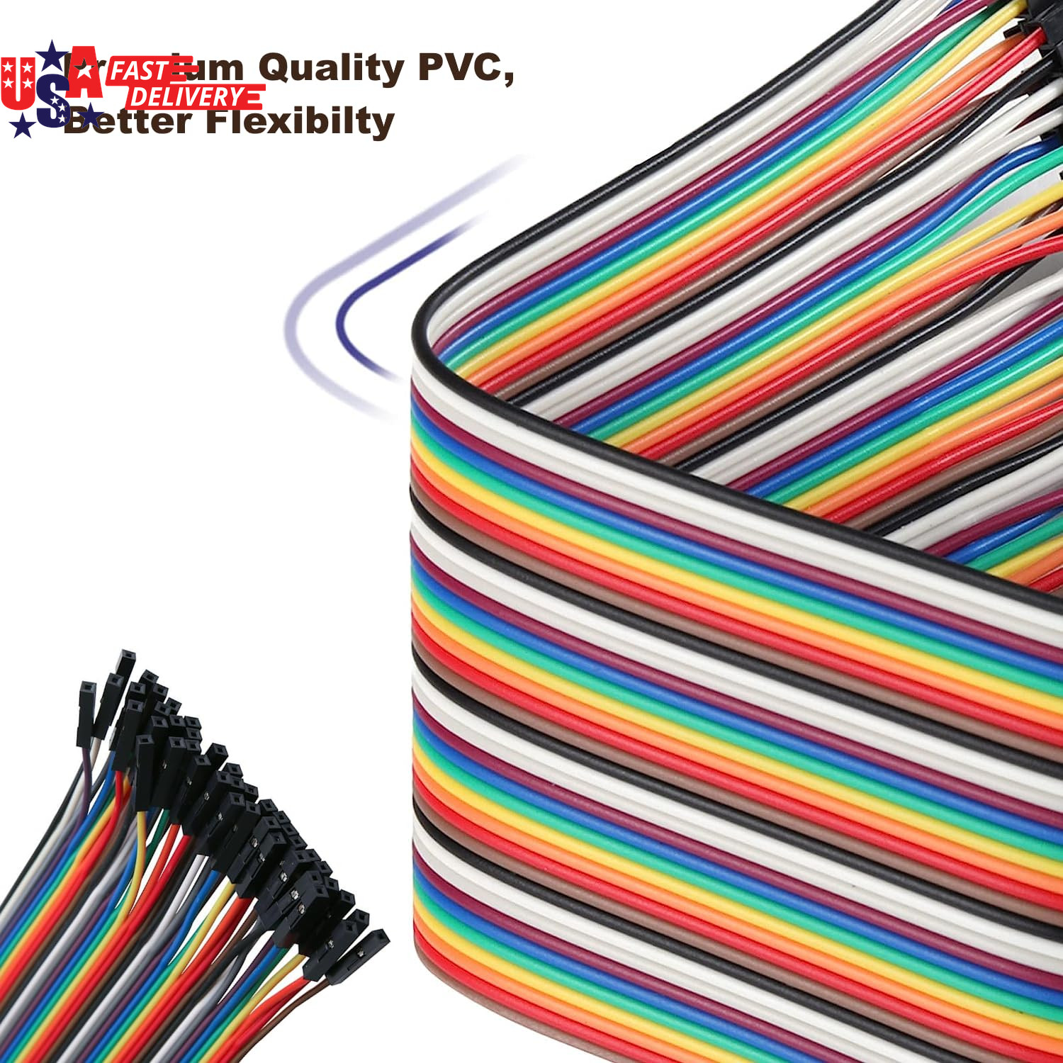120Pcs Multicolored Dupont Wire 40Pin M/F, 40Pin M/M, 40Pin F/F Breadboard Jumpe