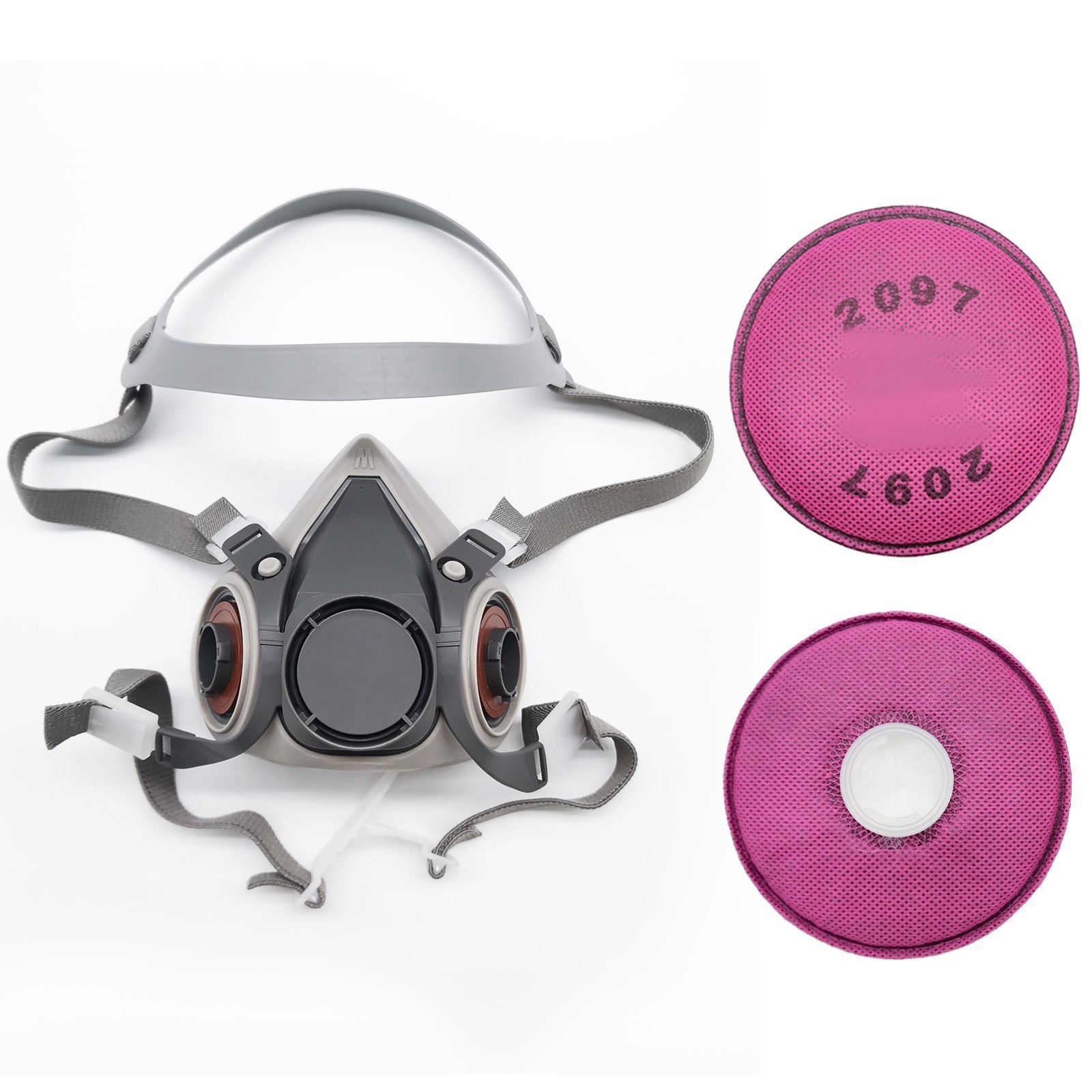 6200 Respirator Gas Mask Half Face with 2097 Filter Goggles Set for Epoxy Dust P