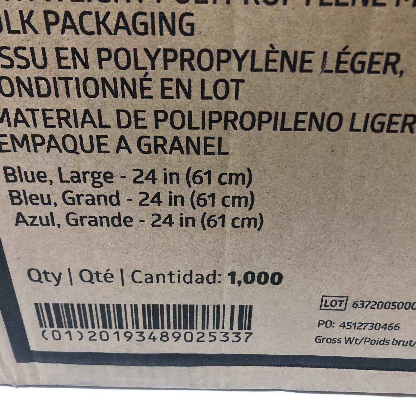 1000 Case – Medline 24″ Blue Bouffant Cap Non Woven Disposable Hairnet CRI1404A