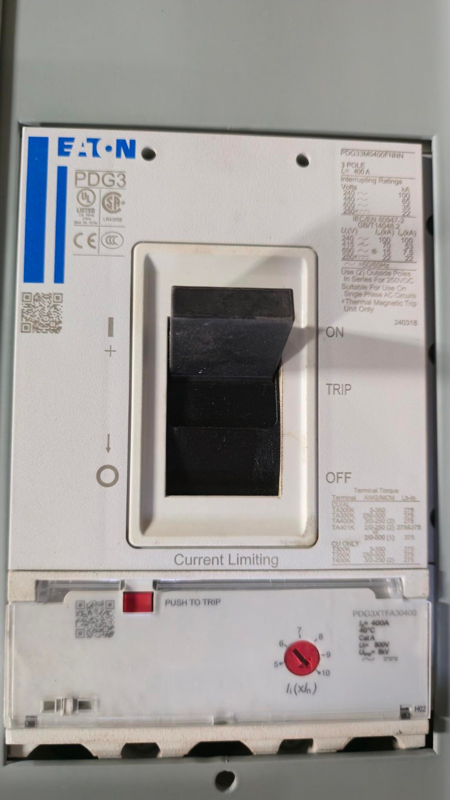 Eaton PRLX Switchboard – 2000A 480/277V 3PH 4W MLO – Indoor – NEW