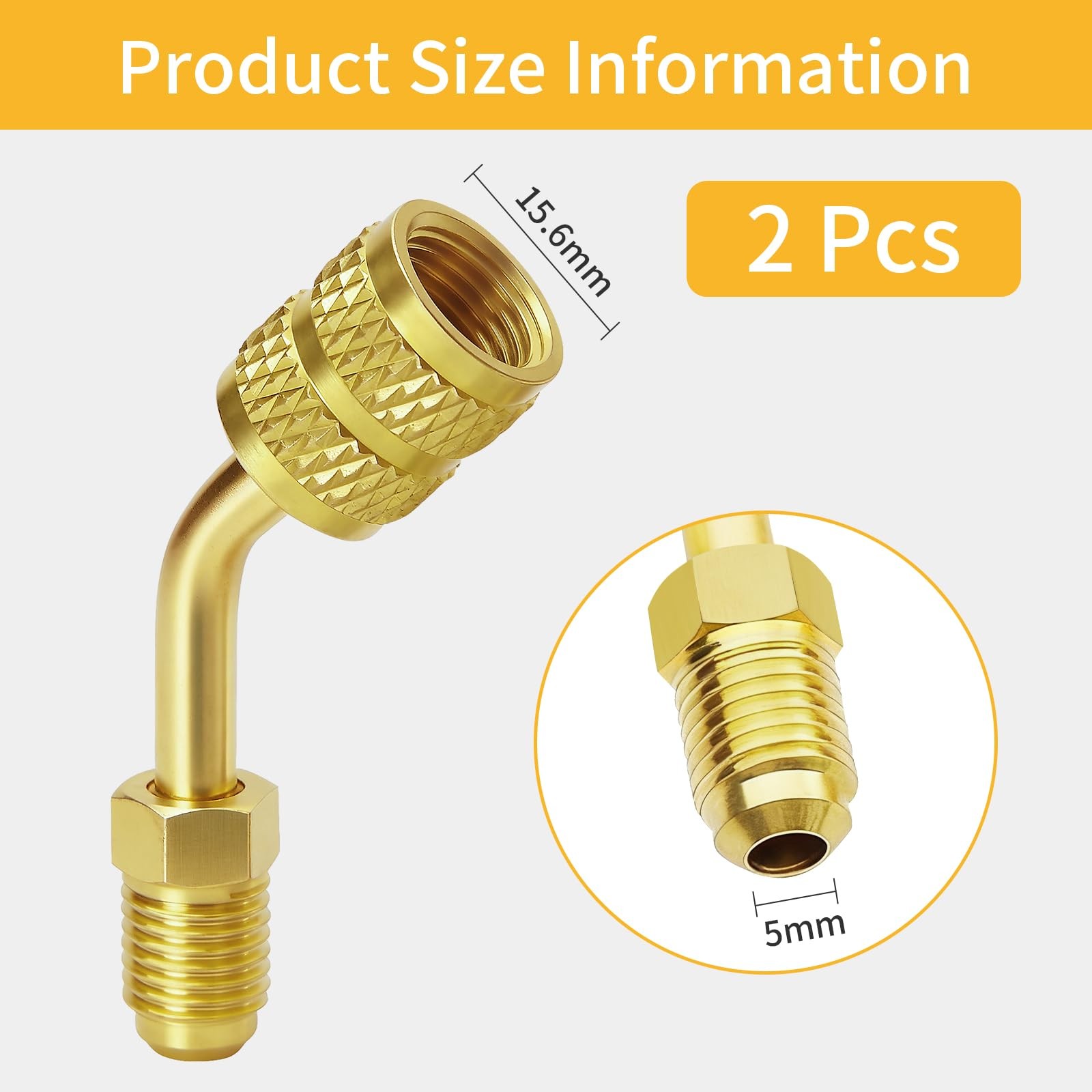 R410a Adapter Mini Split System 5/16 1/4 HVAC Quick Coupler Brass Fittings 2PK