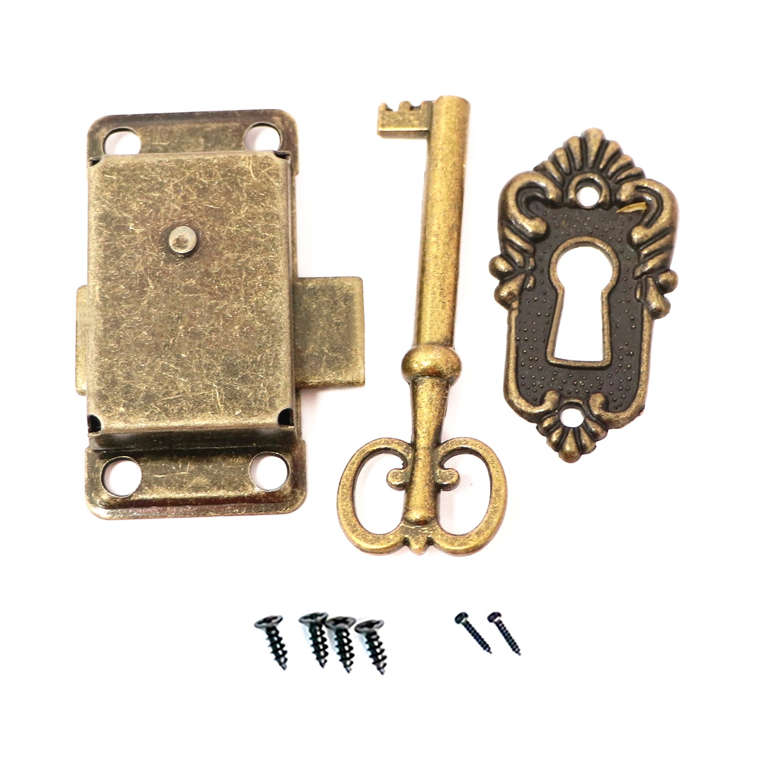 Furniture Cabinet Door Lock Set with Key Antique Drawer Wardrobe Lock Decorative