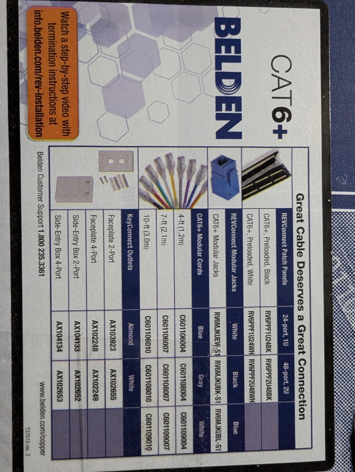 Belden 3613 Cat6 Plenum Unshielded
