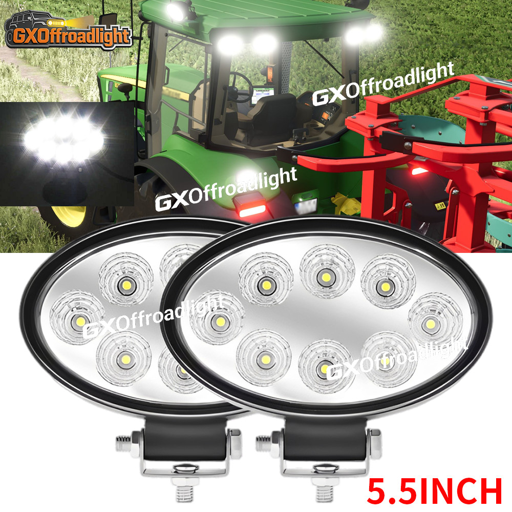 2x 5.5inch Oval LED Work Light fits John Deere 8260R 8270R 8285R 8295R 9220 9230