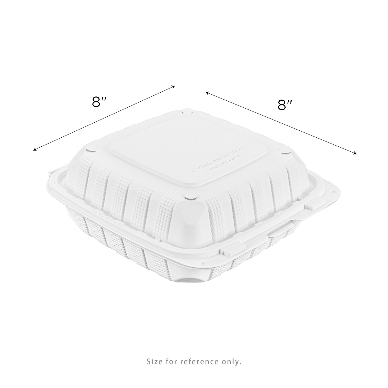 Karat Earth 8″ x 8″ Mineral Filled PP Hinged Container, 1 compartment – White