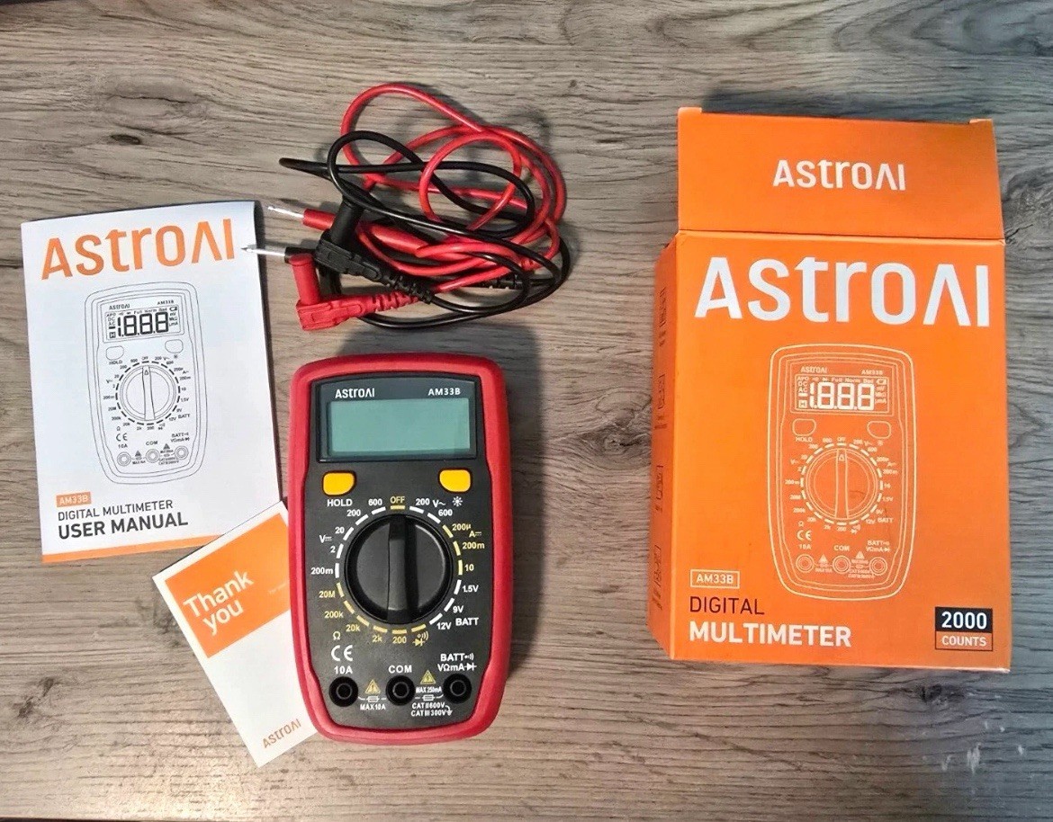 AstroAI AM33D 2000 Counts Digital Multimeter ASIMT33D -Open But New!