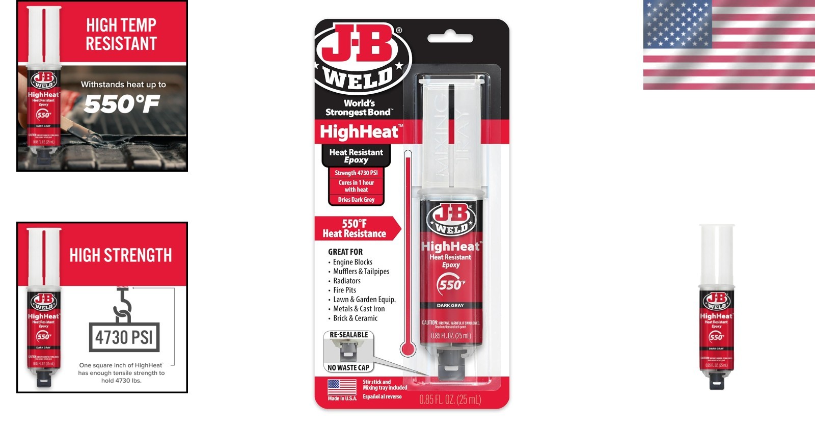 25ml High Heat Epoxy Syringe – Fast Drying & Heat Resistant Repairs in Dark Grey