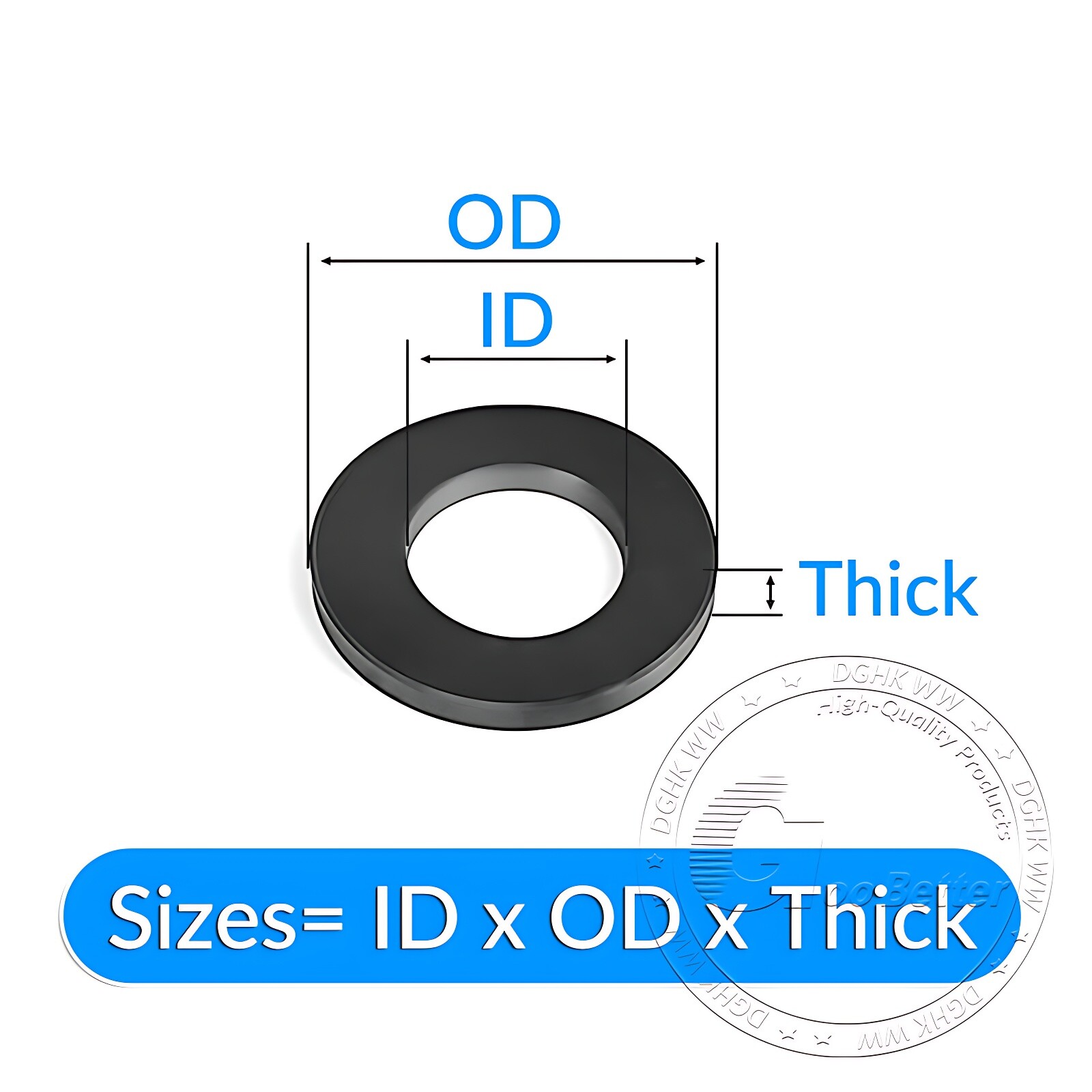 1MM THICK NITRILE NBR BLACK RUBBER WASHER ROUND RING SEAL 4MM TO 16MM OD
