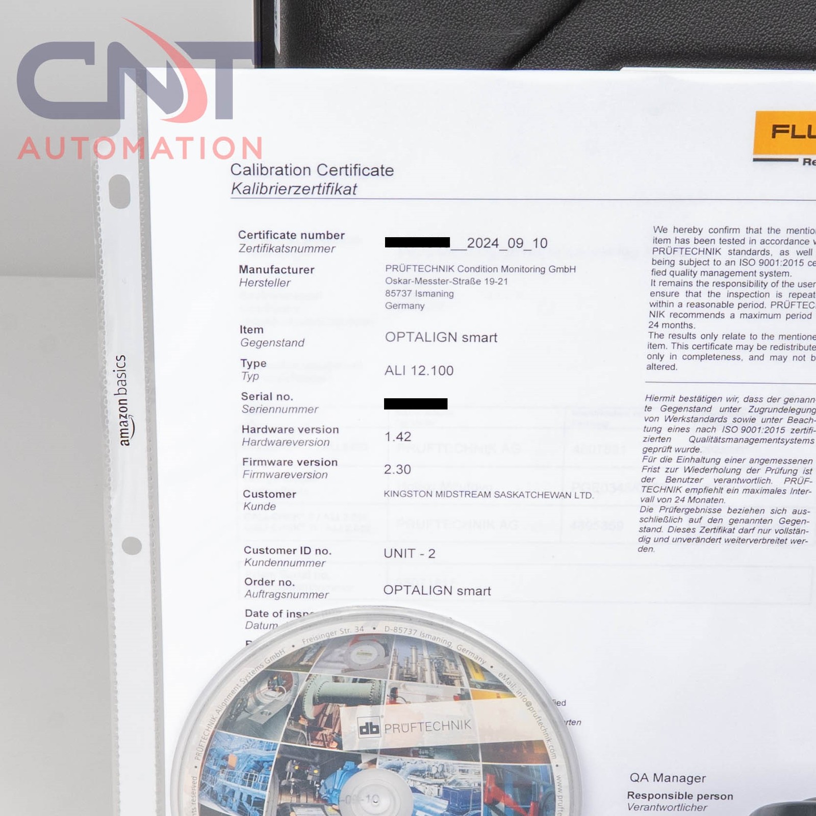 PRUFTECHNIK OPTALIGN Smart ALI 12.200 Industrial Laser Shaft Alignment System