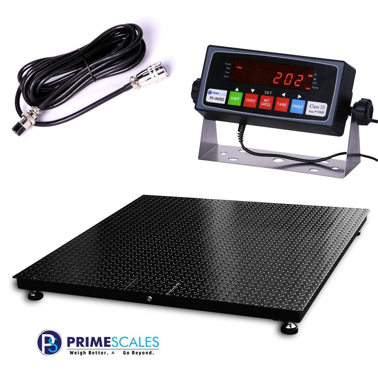 PS-700-3×3 Floor scale 36″ x 36″ commercial scale with Metal Indicator 5000 lbs
