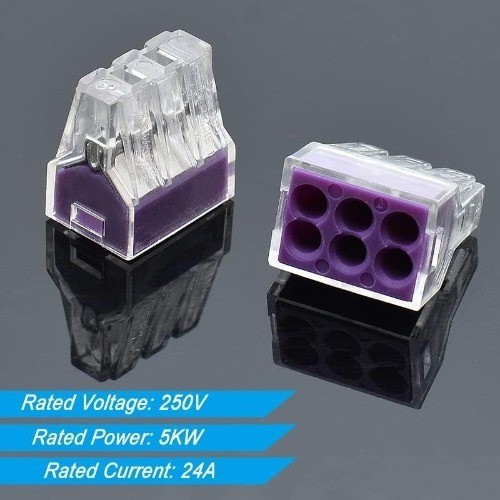 50pcs 6 Port Push in Electrical Wire Connector