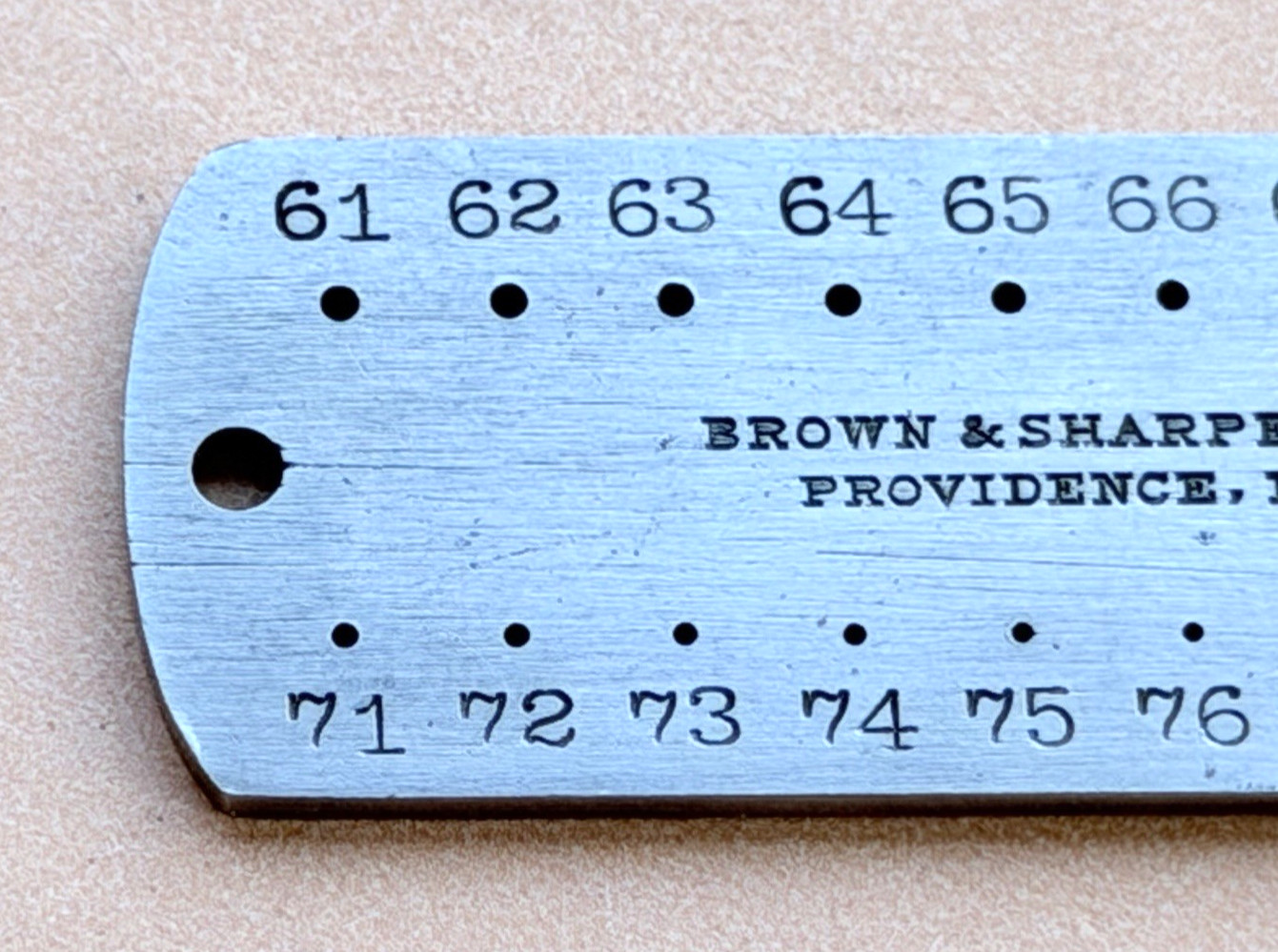 Brown & Sharpe No.705 Drill & Steel Wire Gage ; Range Nos. 61 to 80. USA Made!