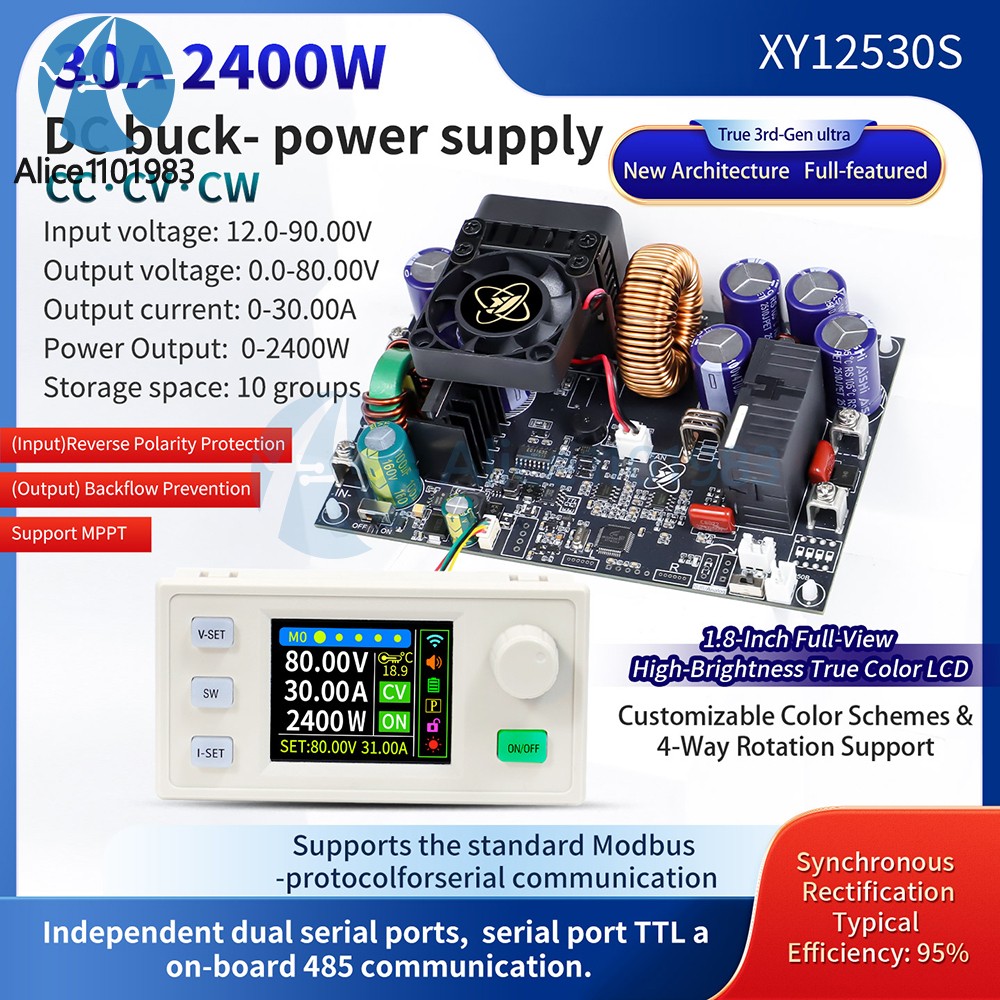 XY8030S XY12530S CNC DC Adjustable Step-Down Power Supply Module 2400W 3070W 30A