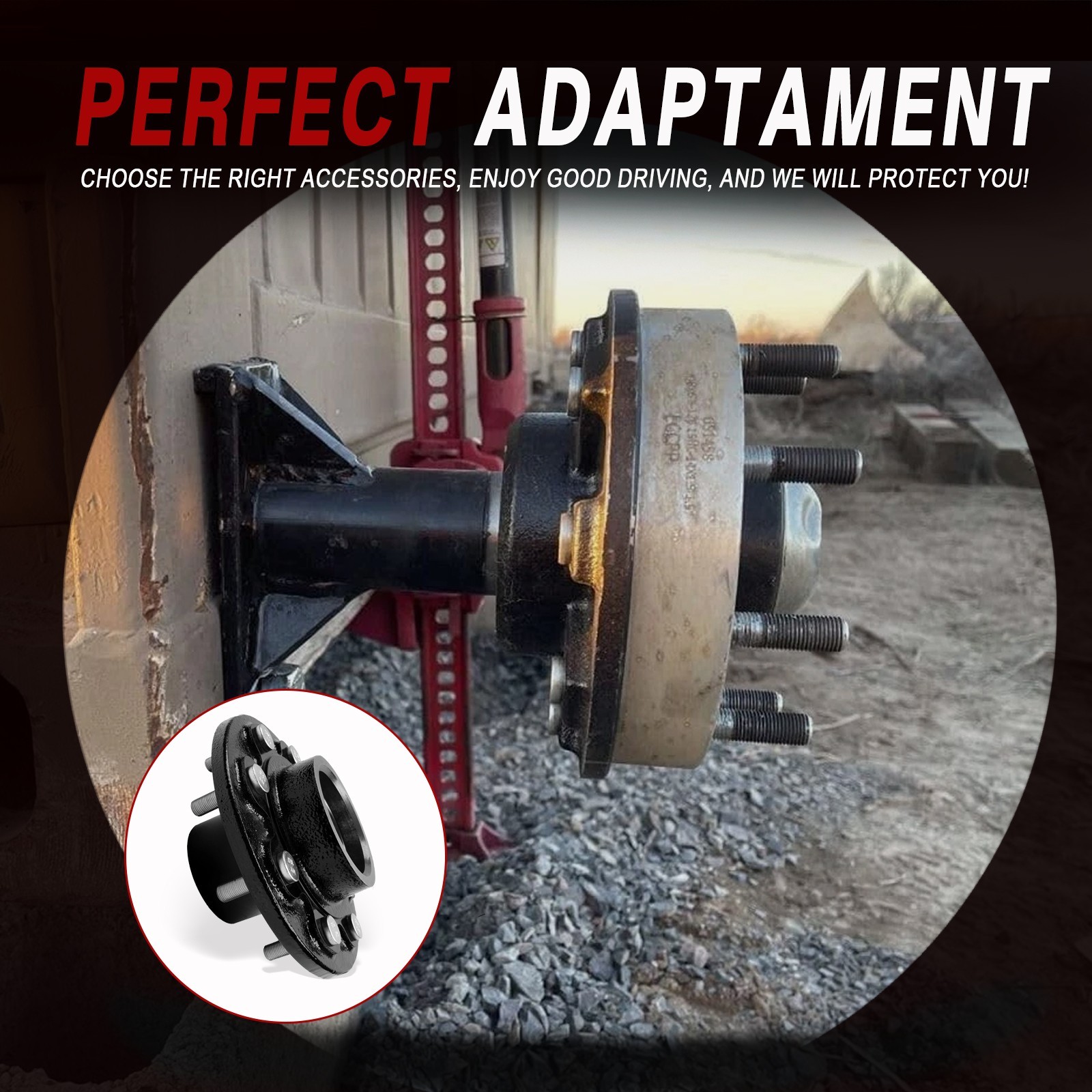 8 x 6.5 Lug Bolt On Wheels Fit For shipping Container Hub and Spindle Kit 8000LB