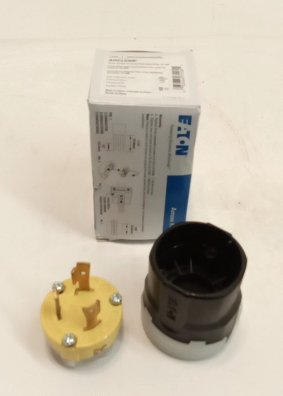 Eaton AHCL530P Color Coded Locking Ultra Grip Plug L5-30P 30A 125VAC 2Pole 3Wire