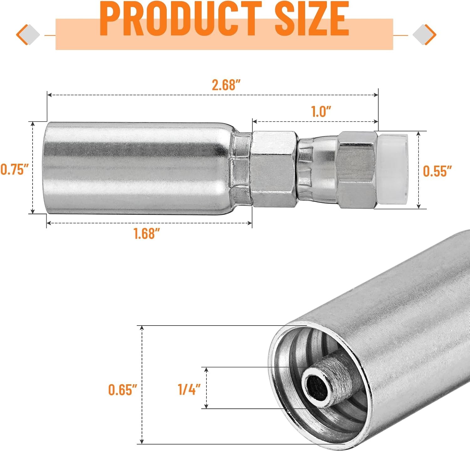 12PCS 1/4″ Hydraulic Hose Fittings 1/4″x1/4″ JIC 37° Female w/ Protection Cover
