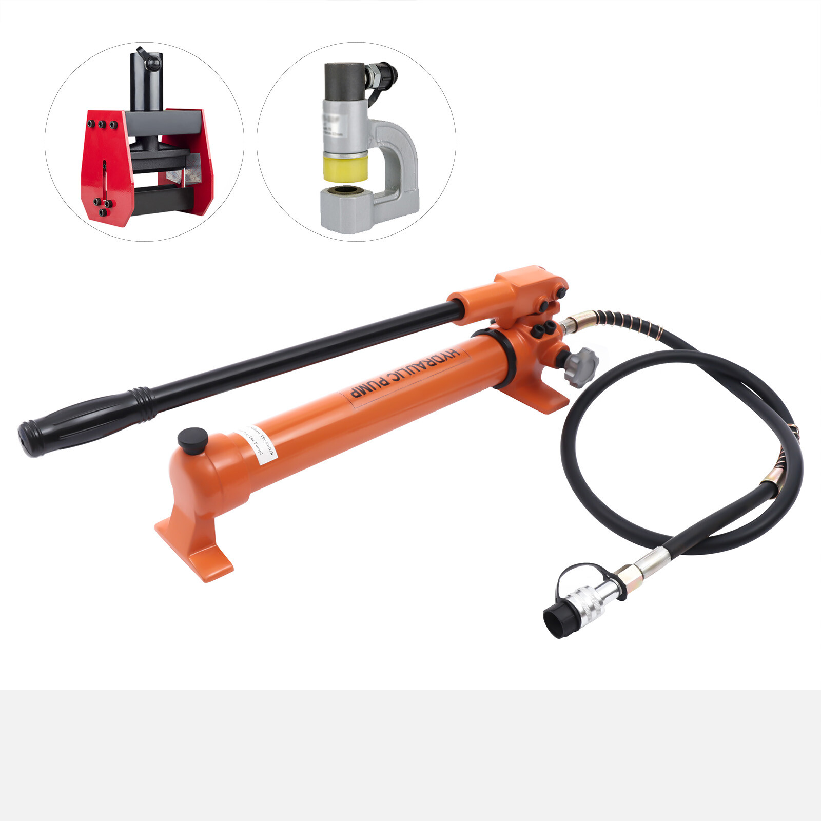Manual Hydraulic Hand Pump Set 10000psi Oil Storage 900CC 10&4 Ton 2 Speed USA
