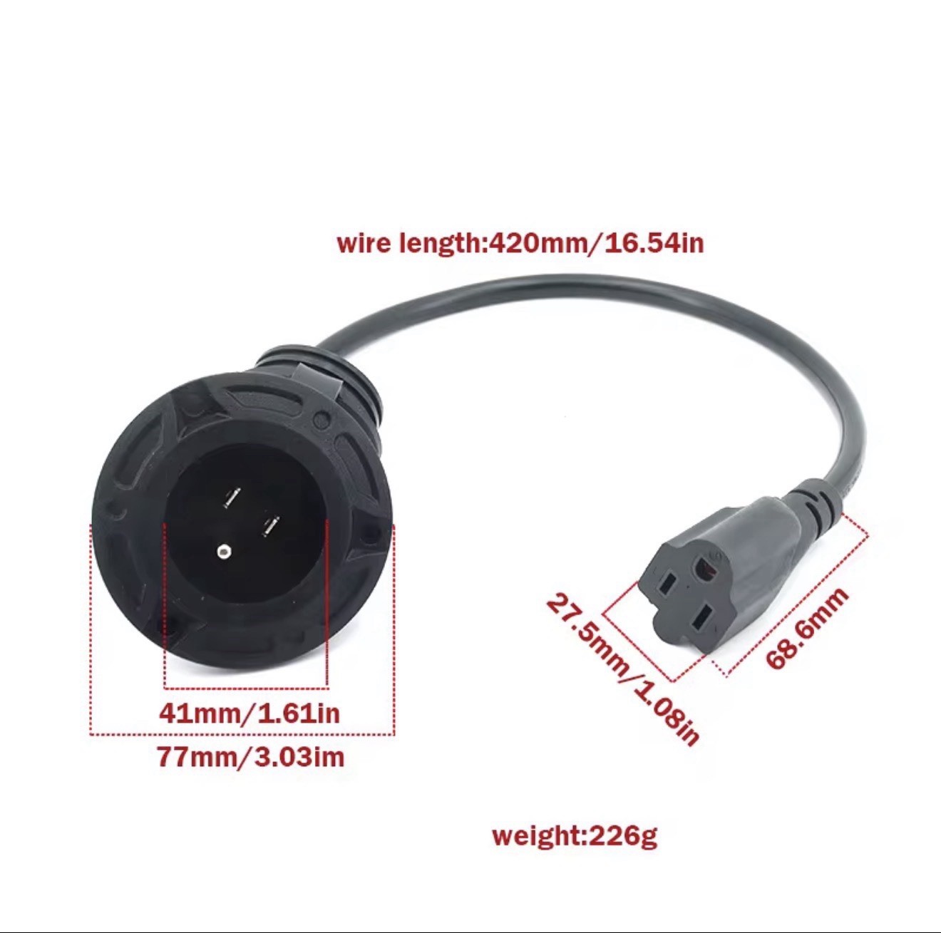 HMMWV HUMVEE RV Shore Power Inlet Charger Plug 15 Amp AC Port Plug, Black