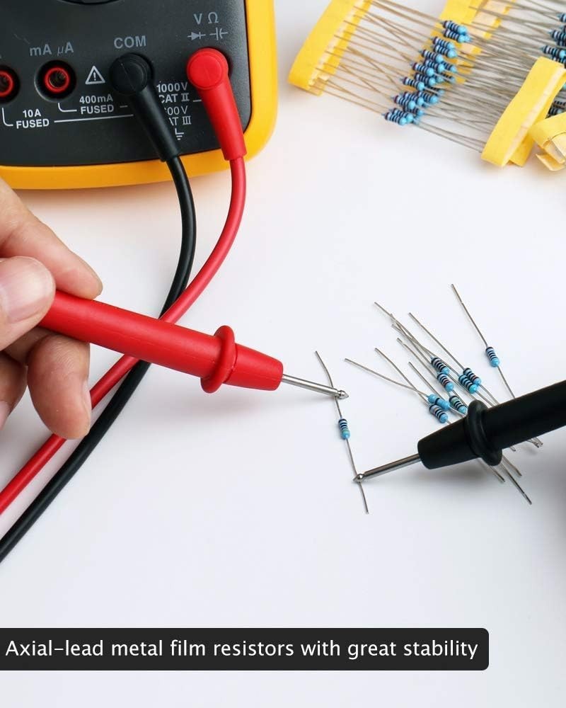 17-Value 0-1M Ohm Resistor Assortment with Color Code Guide & Compliance