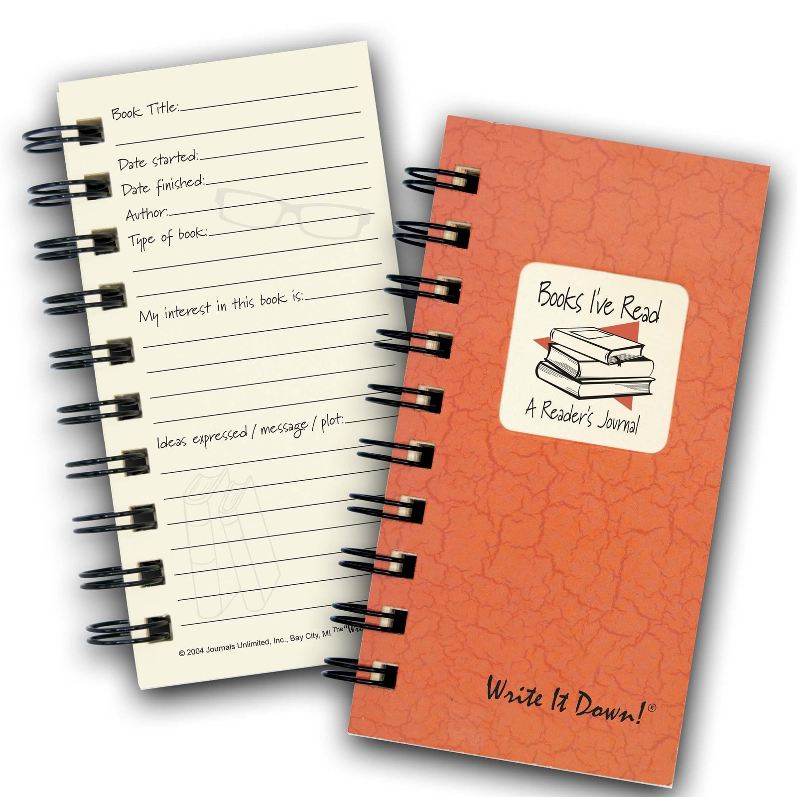 Write it Down Journals Unlimited Orange 70 lb Cute Matte Travel Journal Set
