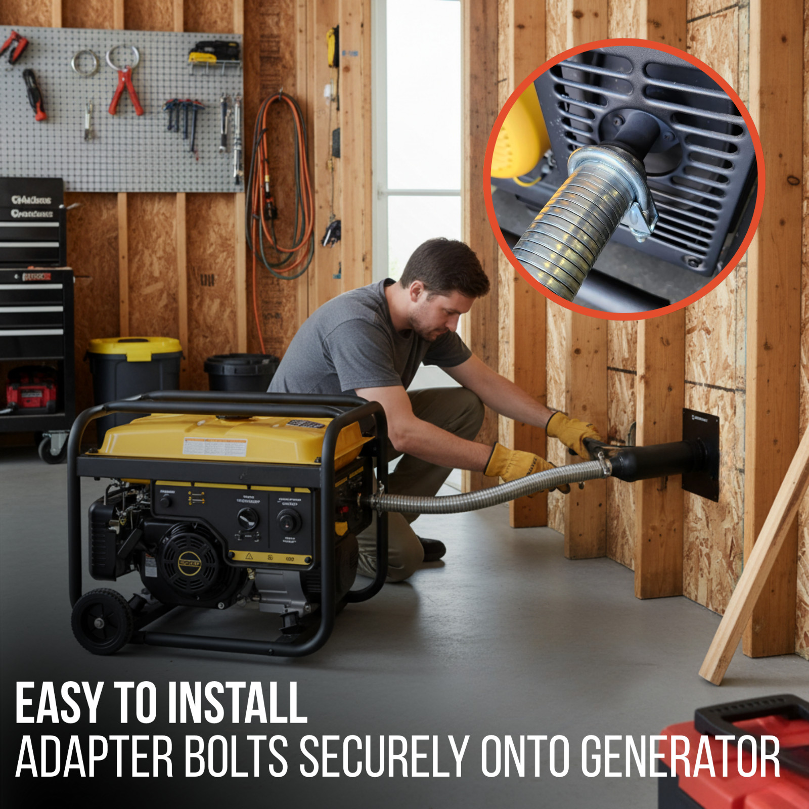 Generator Exhaust Extension Muffler w/Wall Mounting Kit – Universal Fit
