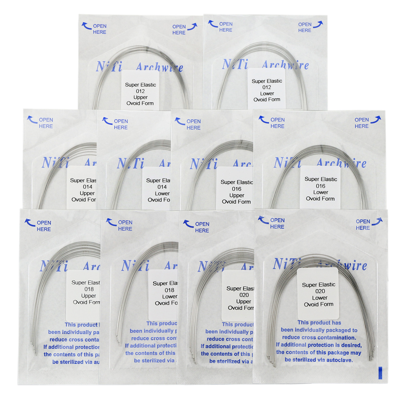 US100Pcs Dental Orthodontic Arch Wire Niti Super Elastic Rectangular Round Ovoid