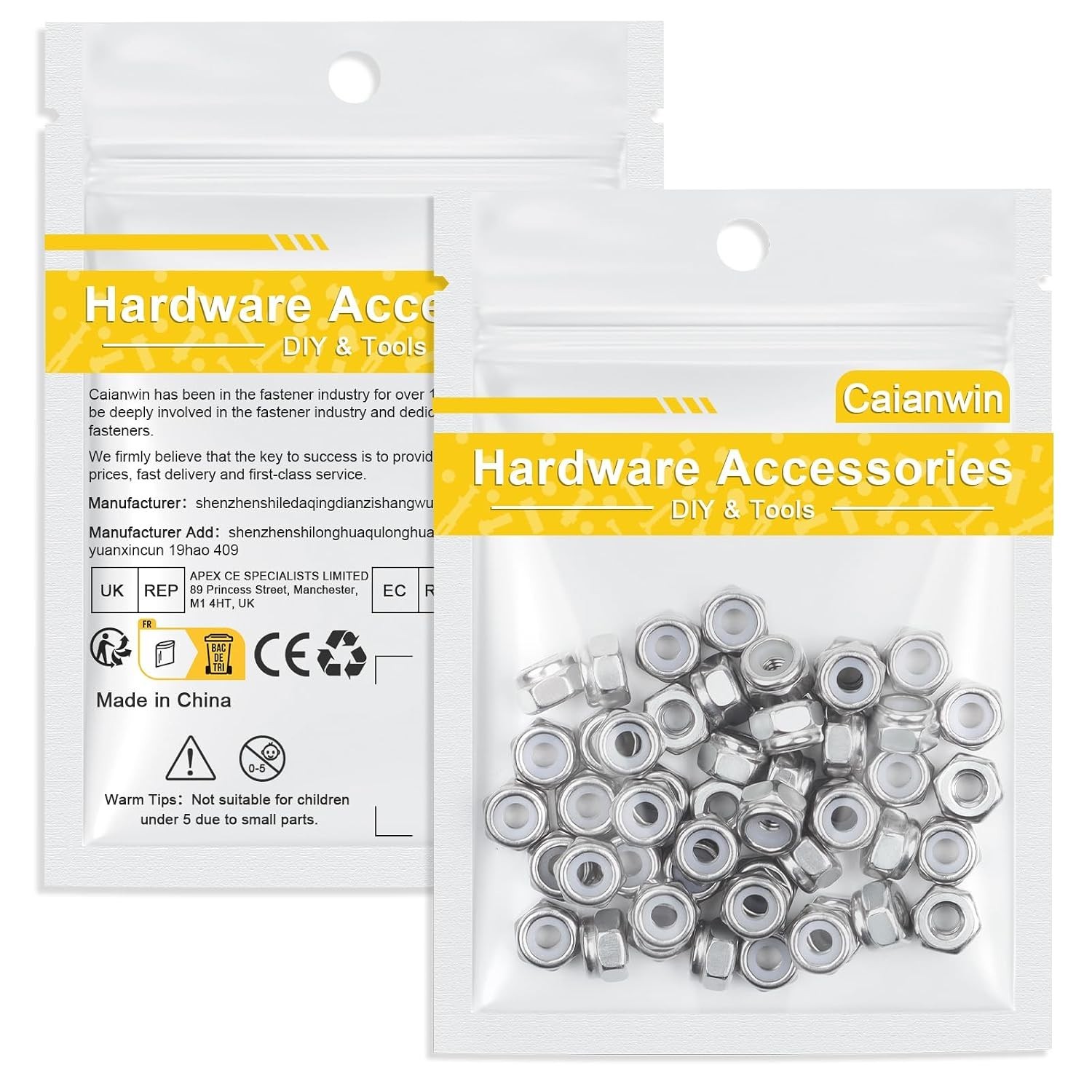 50Pc Stainless Steel Hex Lock Nuts 5/16″-18 – Nylon Insert for Secure Fastening