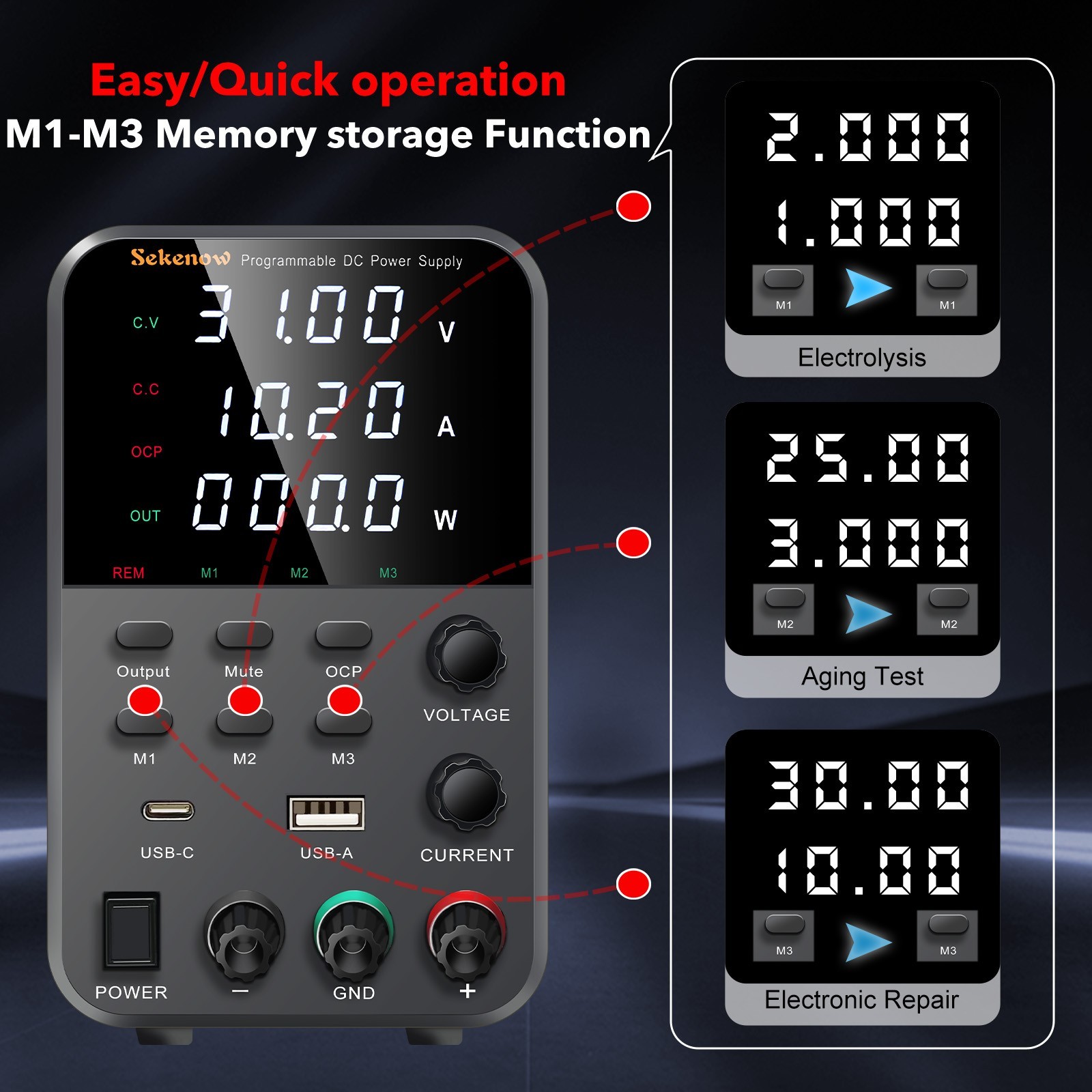 30V 10A Adjustable DC Power Supply Variable Output Bench Switching 300 Watts