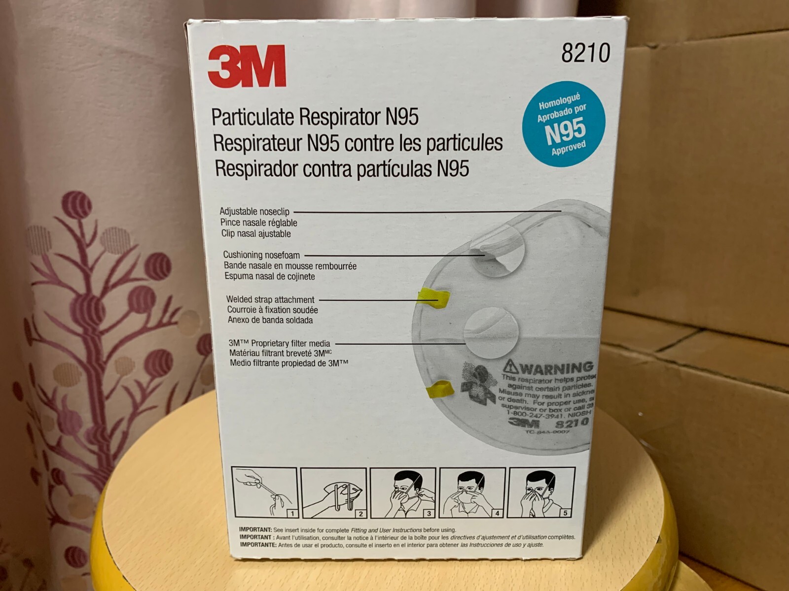 3M 8210 N95 Particulate Respirator Mask 19 Masks/Pack EXP 02/2027 PPE Authentic