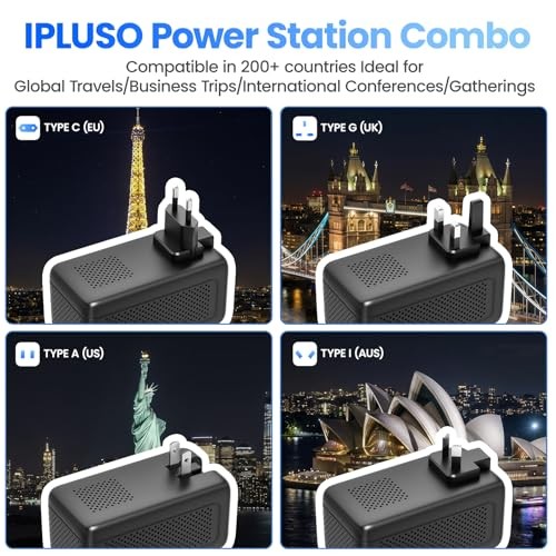 2000W Voltage Converter US to Europe with 2 USB A & 2 USB C, Travel Adapter