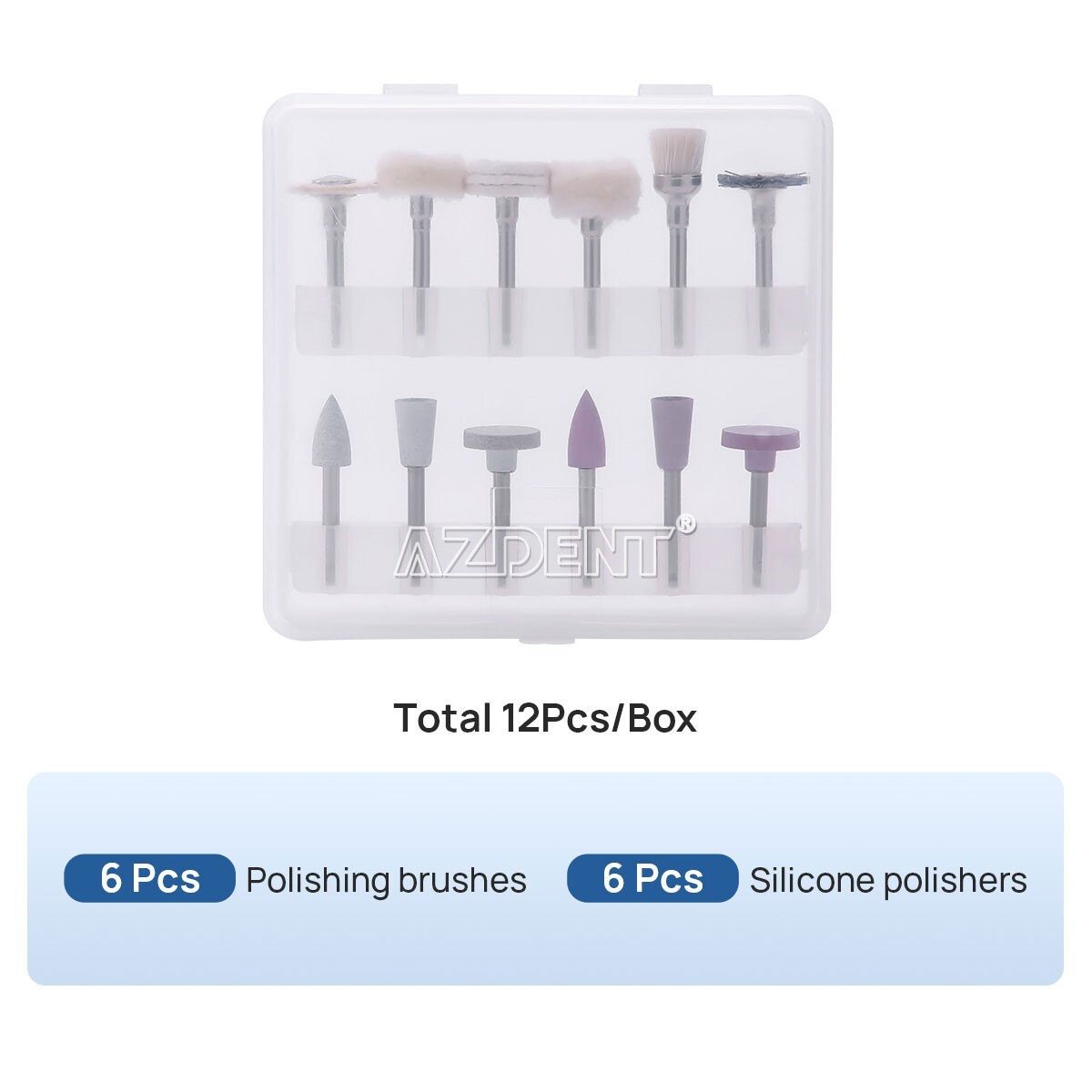 Dental Composite Polishing Burs Kit RA Silicone Polisher 2.35mm For Contra Angle