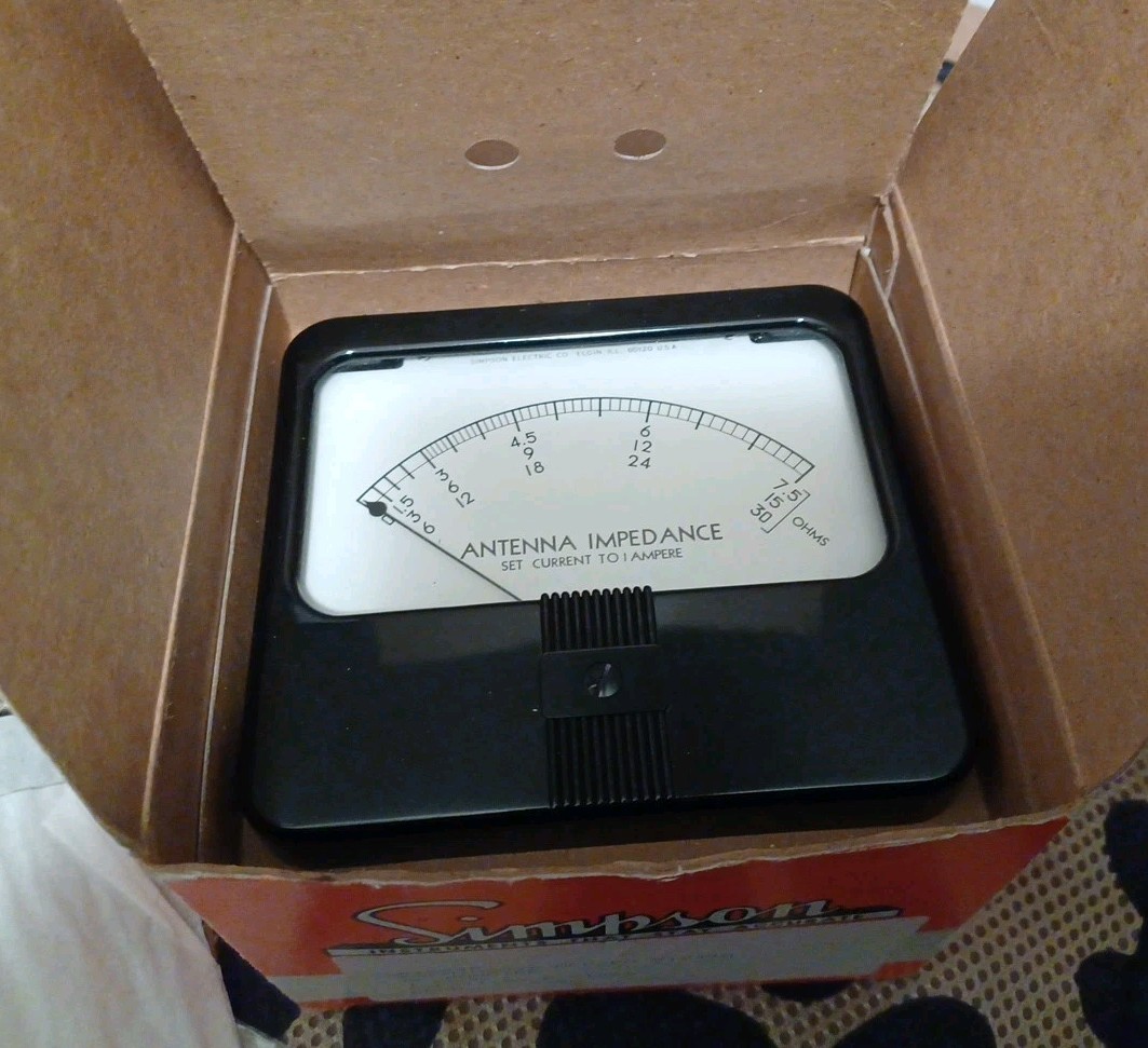 Simpson Antenna Impedance Panel Meter New Old Stock in Original Box