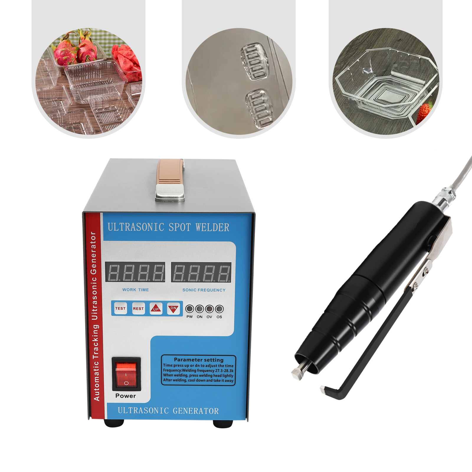 110V Portable Ultrasonic Plastic Welder Ultrasonic Spot Welding Machine