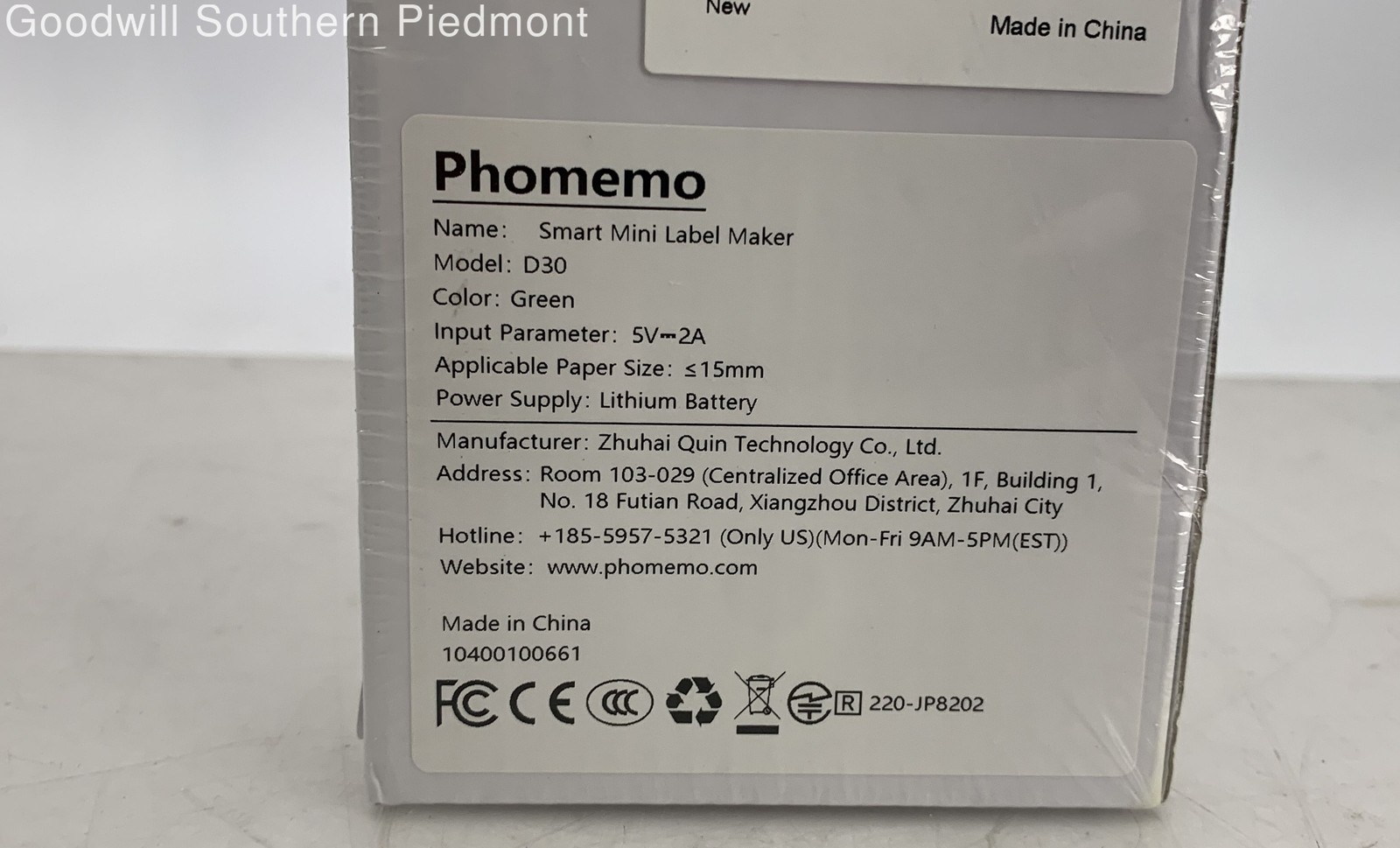 Phomemo D30 Smart Mini Label Maker – New