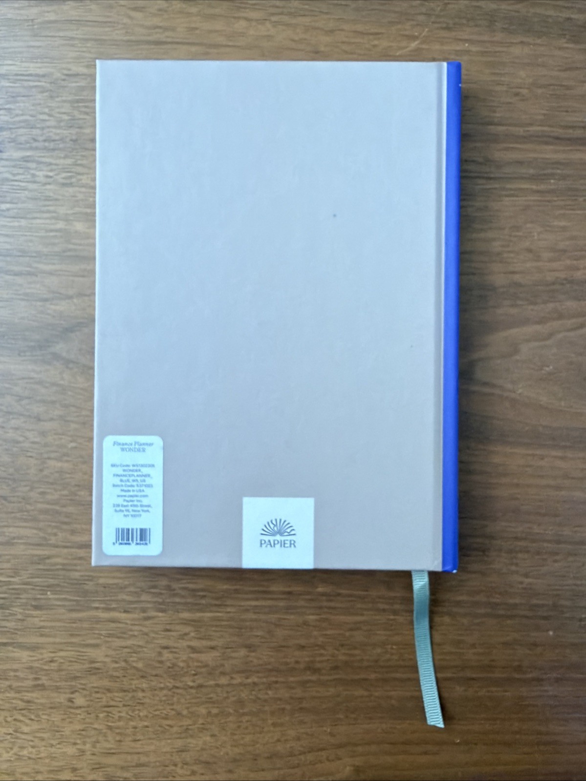 New/unused Hardcover Papier Finance Planner Blue 192 Pages 12 Months Any Year