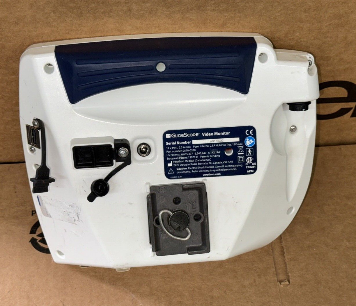 Verathon GlideScope AVL 0570-0338 Portable Video Monitor Laryngoscope
