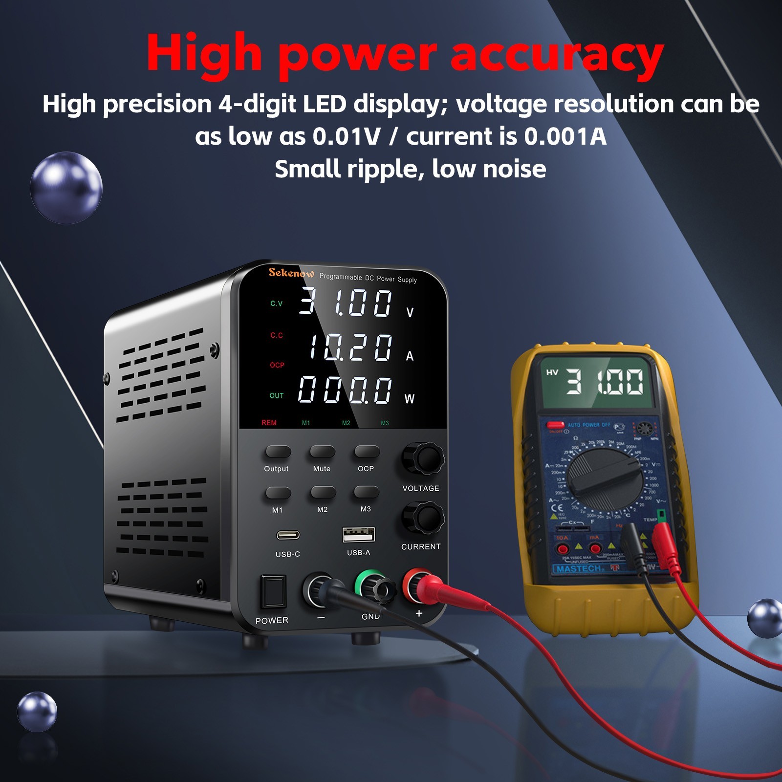30V 10A Adjustable DC Power Supply Variable Output Bench Switching 300 Watts
