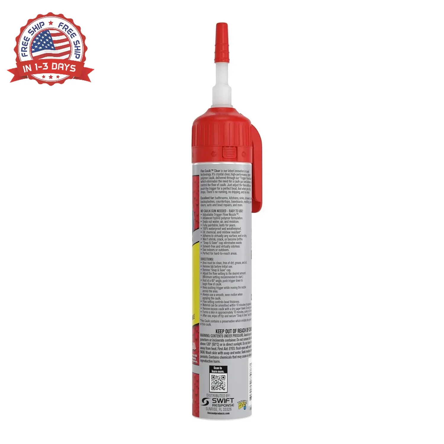 Flex Caulk, Waterproof & Weatherproof Hybrid Polymer Sealant, Strong, Paintable,