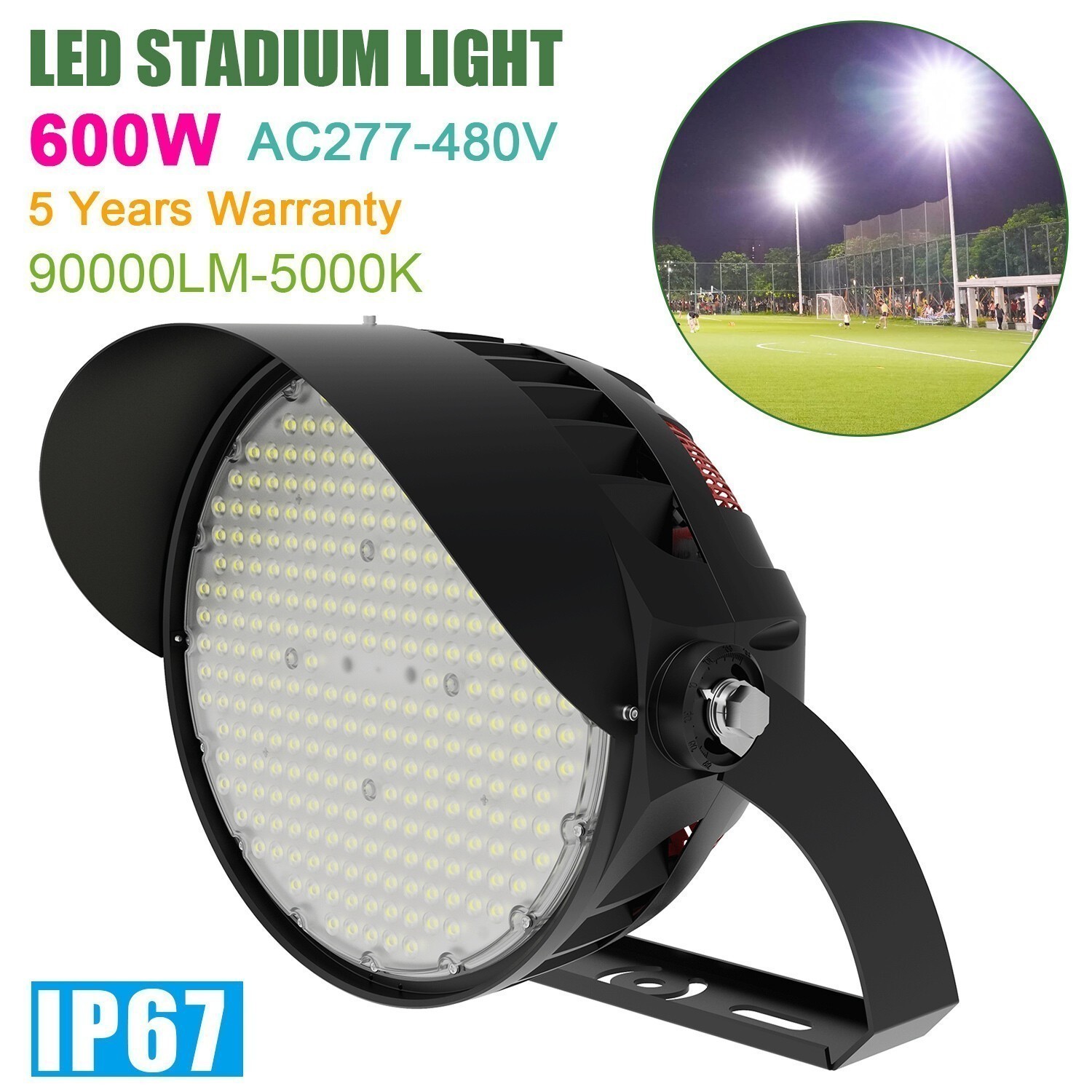 90000lm Led Stadium Light Outdoor 600W Flood Lights IP67 for Arena Sport Courts