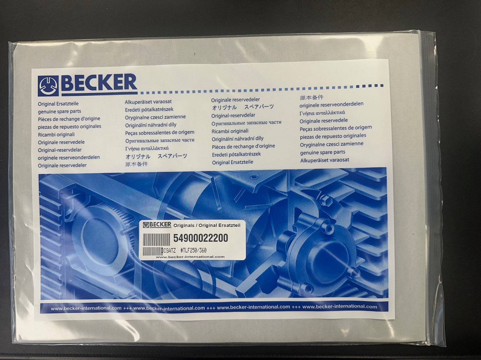 BECKER PUMPS 54900022200 / 54900022200 (NEW IN BAG)