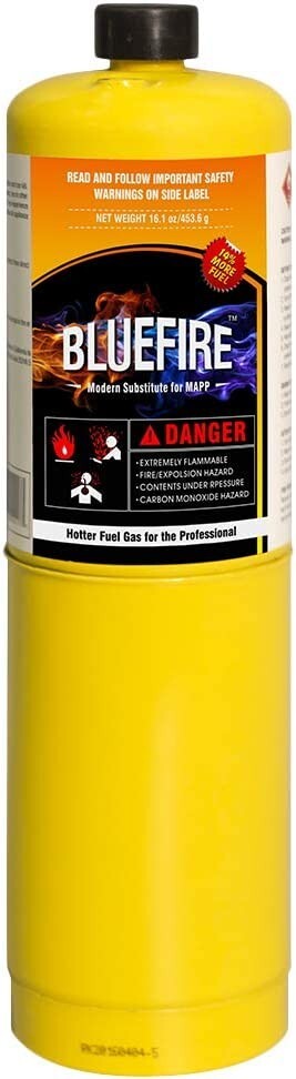 BLUEFIRE 2x MAPP MAP PRO Gas Fuel Cylinder,16.1oz,14% Bonus,Hotter than Propane!