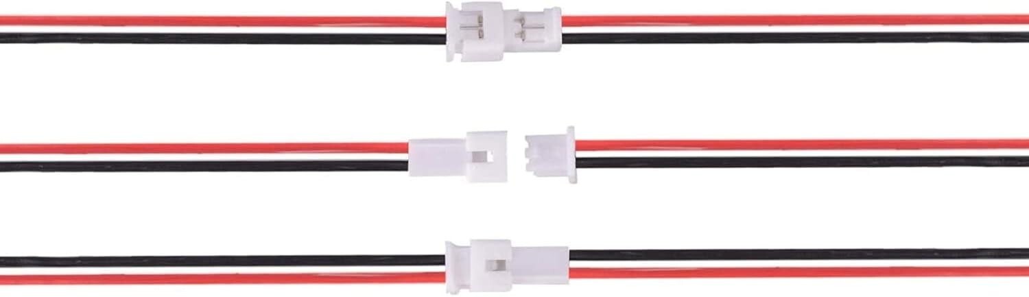 Letool 30 Pairs JST 1.25Mm 2 Pin Micro Male Female Connector Plug with Red Black