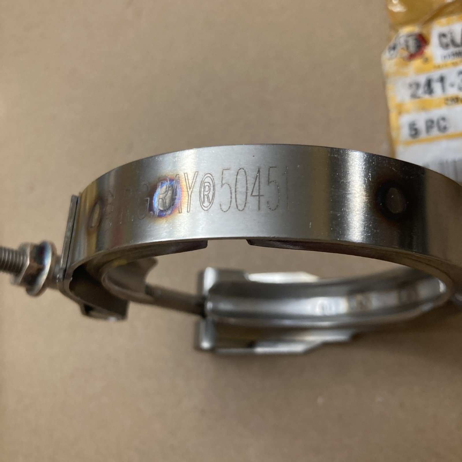 241-2634 Genuine OEM Caterpillar Turbo Bellows Quick Connect Clamp C15/13 82.3MM