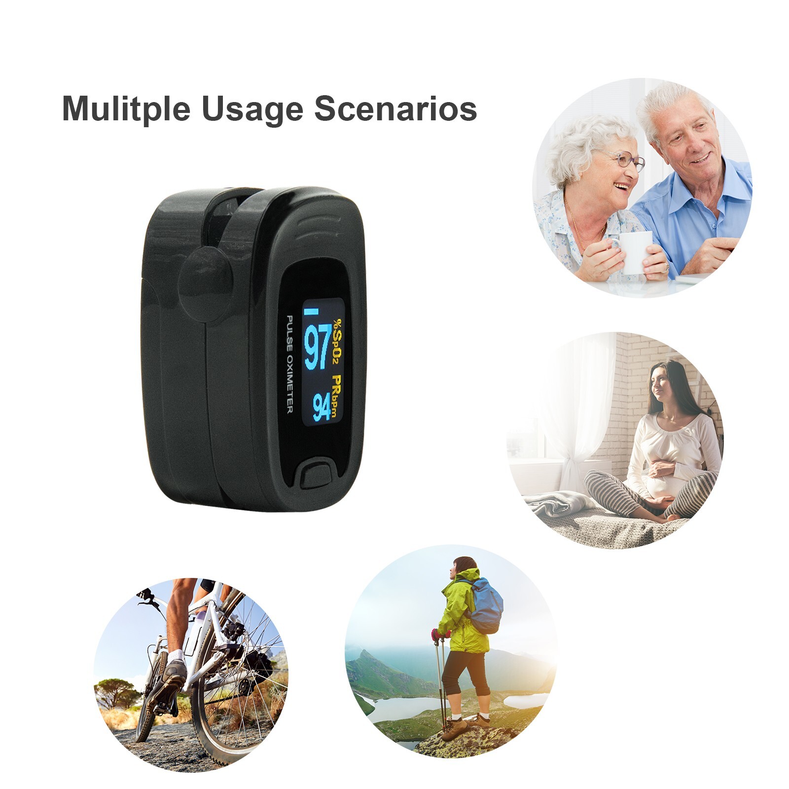 CONTEC Finger Pulse Oximeter OLED Blood Oxygen Meter Spo2 Heart Rate Monitor New