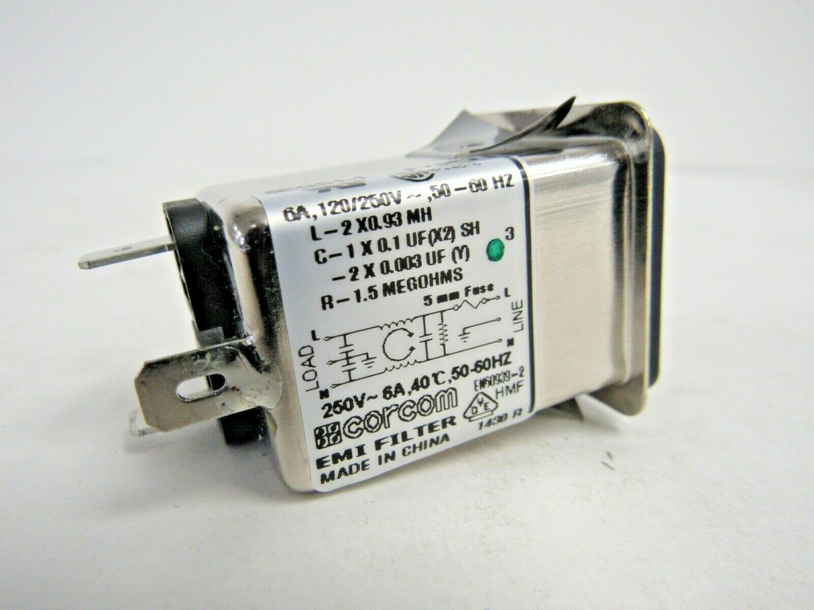 Corcom 6EGS1-1 250V EMI Filter AC Power Entry Module 18-4