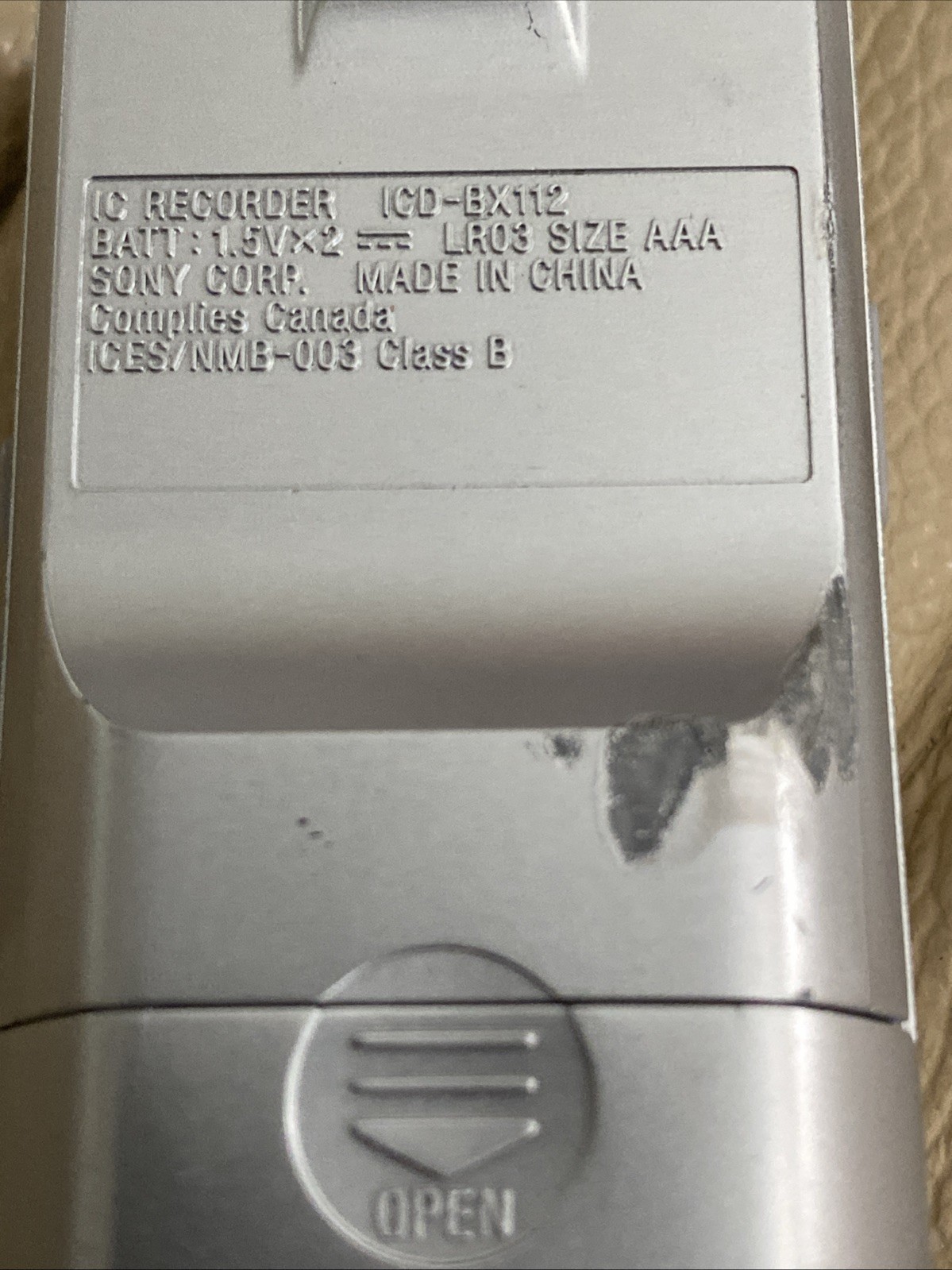 Sony ICD-BX112 Digital Voice Recorder 2GB 500HR Handheld Tested (READ)